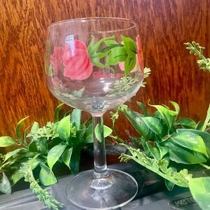 Floral Wine Glass with Pink Yellow Accents- Franciscan Desert Rose Collection